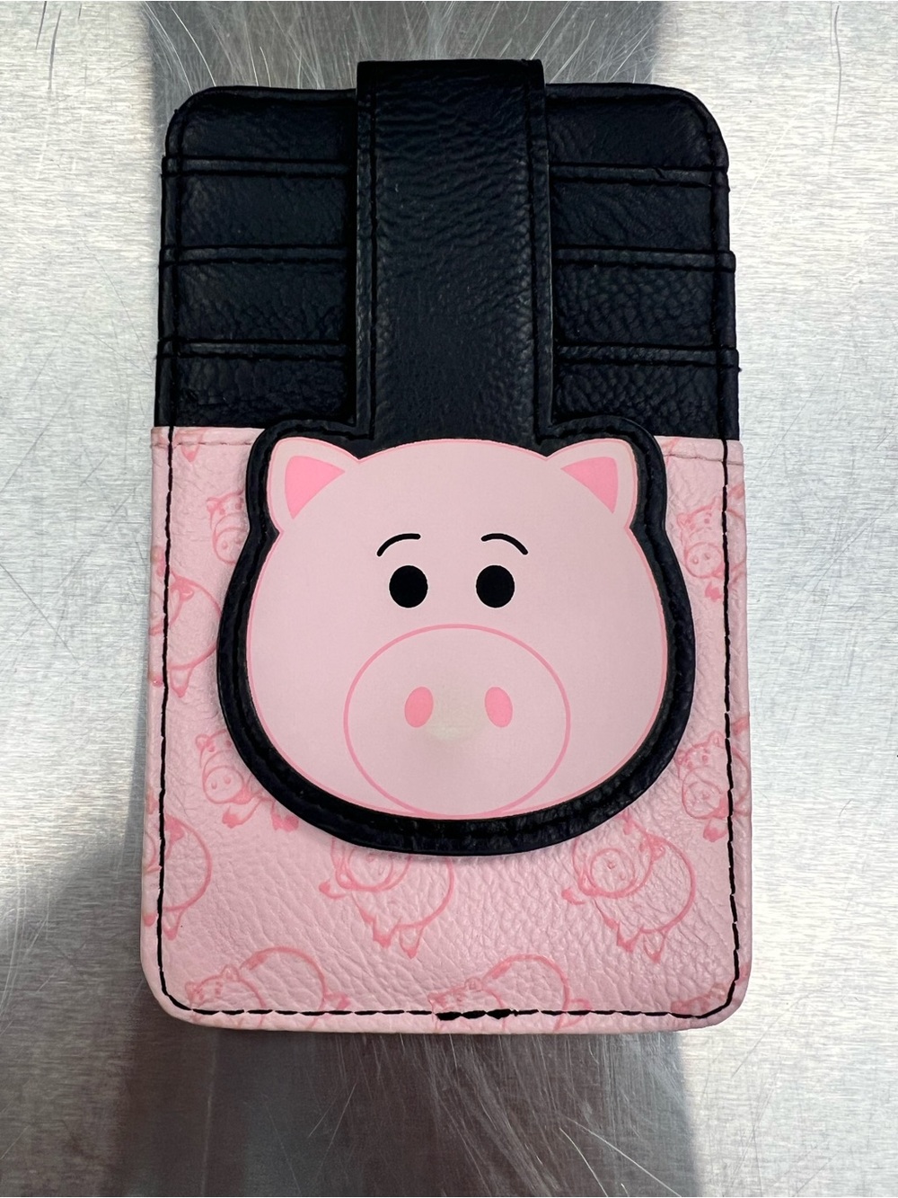Disney Toy Story Pink and Black Pig Card Holder Wallet